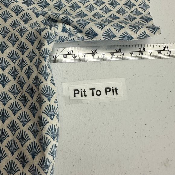 Faherty Mens Shirt Sz XXL Hemp Blend Geometric Coastal Casual Lightweight Summer - Picture 6 of 8